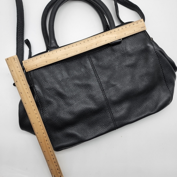 Colorado Black Leather Multi Compartment Large Cross Body Shoulder Tote Bag - Picture 4 of 16